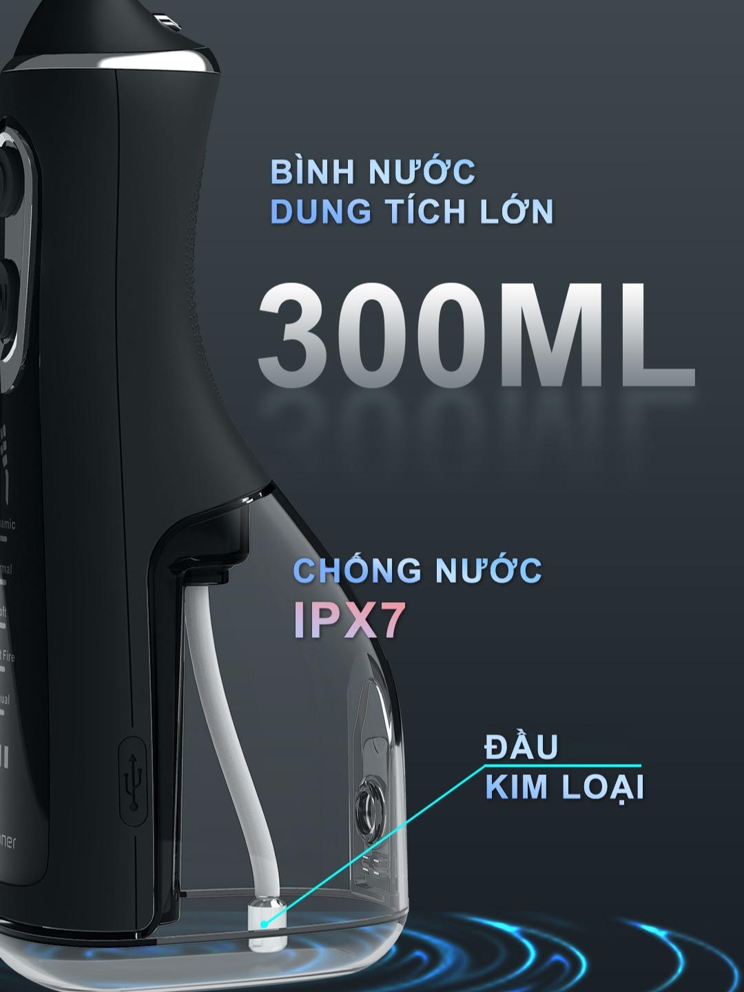Máy Tăm Nước Cầm Tay Schobén - Chống Nước IPX7, 5 Chế Độ - Làm Sạch Sâu Chân Răng