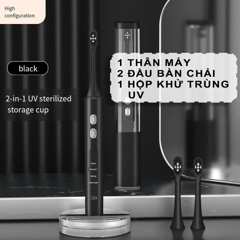 Bàn Chải Răng Điện | S11 | Khử Trùng Tia UV, Điều Khiển Thông Minh |  4 Chế Độ, Làm Sạch Siêu Âm,  Pin 30 Ngày