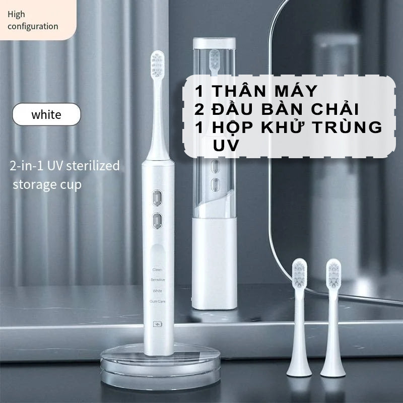 Bàn Chải Răng Điện | S11 | Khử Trùng Tia UV, Điều Khiển Thông Minh |  4 Chế Độ, Làm Sạch Siêu Âm,  Pin 30 Ngày