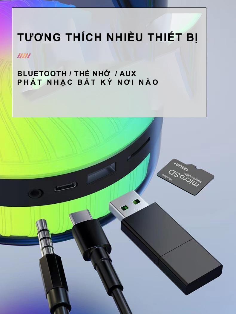 Loa Bluetooth YD 68 - USB Type-C, LED RGB, True Bass - Âm Trầm Mạnh Mẽ