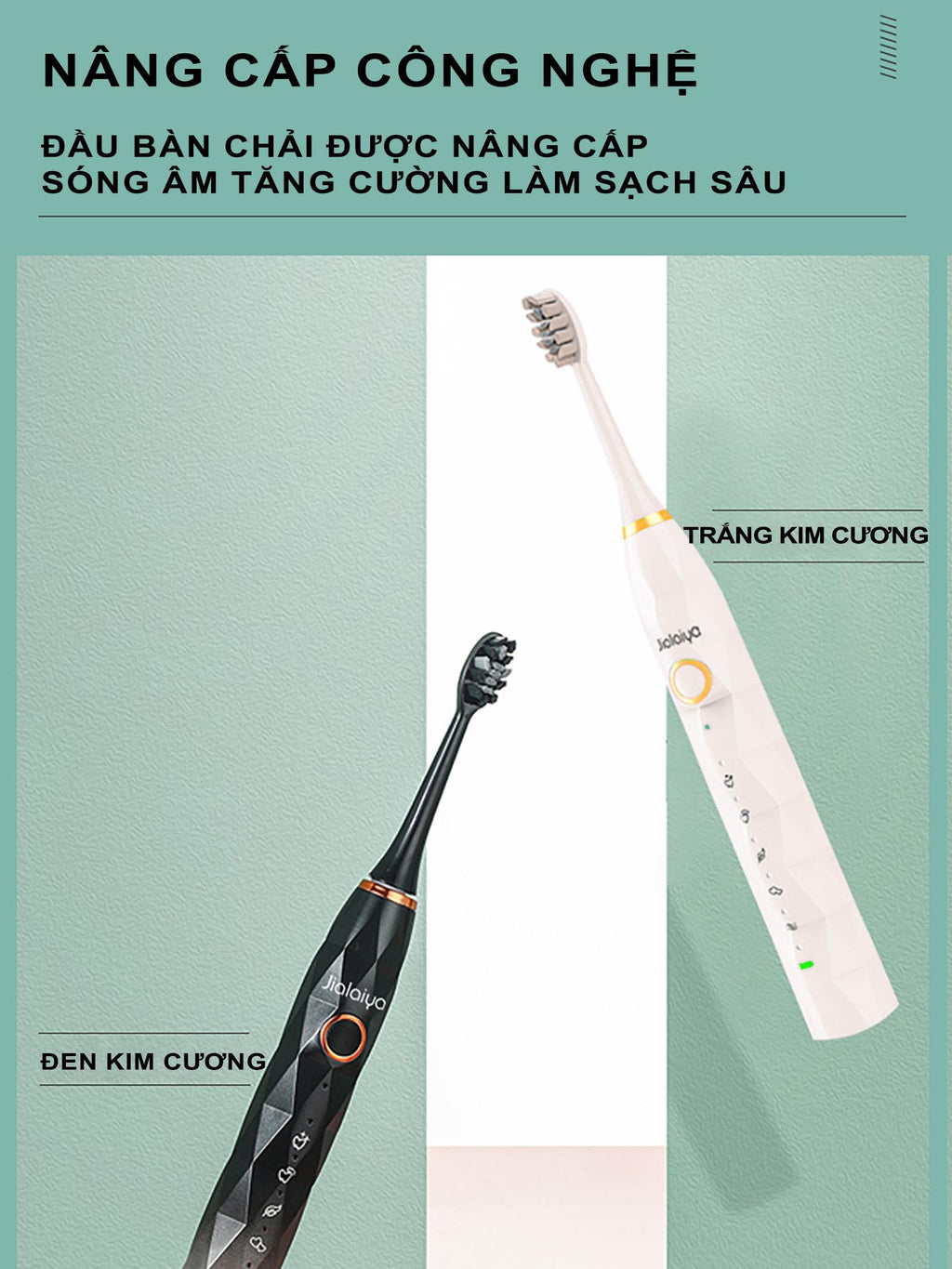 Bàn Chải Răng Điện | A6, Điều Khiển Thông Minh |  5 Chế Độ, Làm Sạch Siêu Âm,  Pin 30 Ngày
