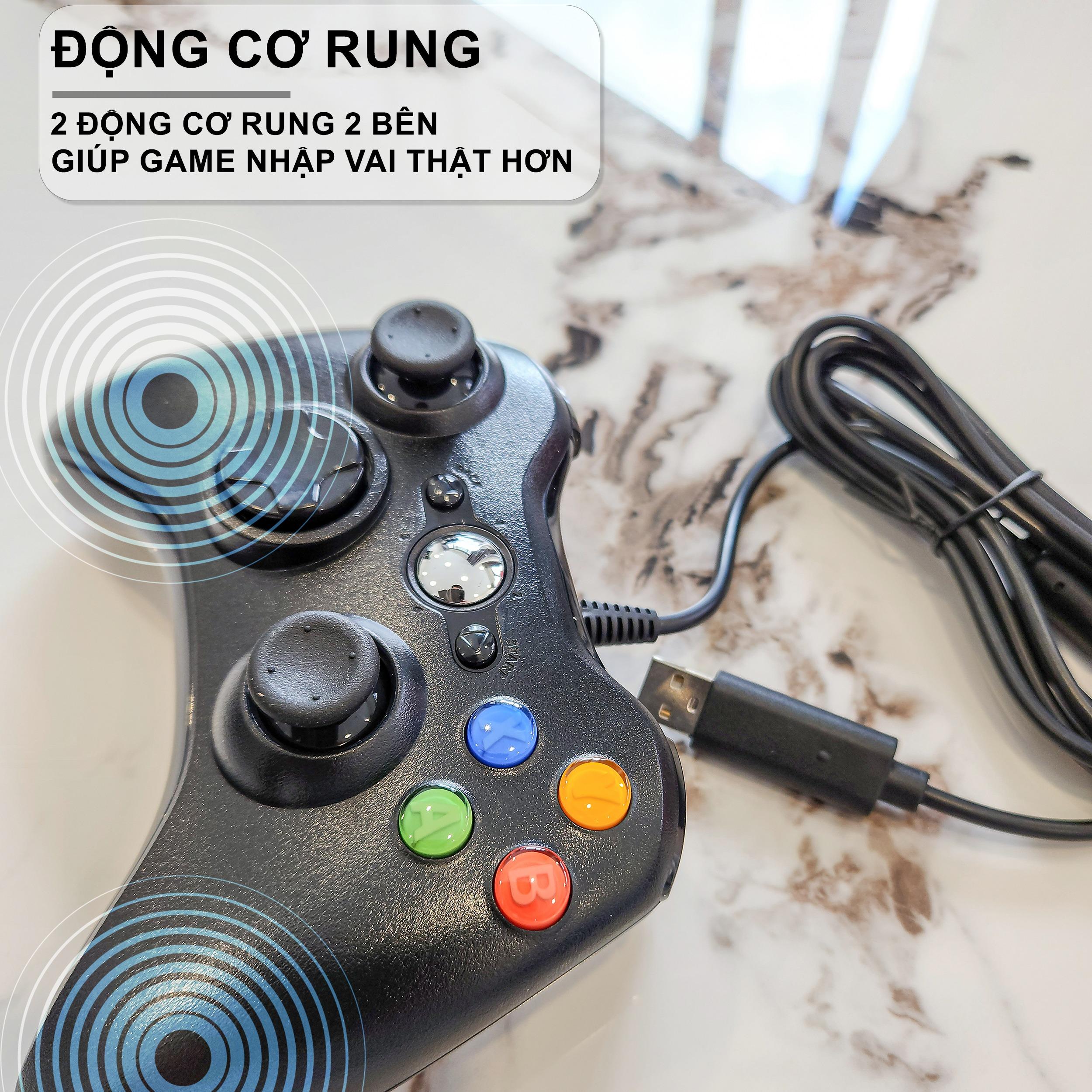 Tay Cầm Chơi Game HS122 - XBOX360, PC, PS3 - Có Rung, USB