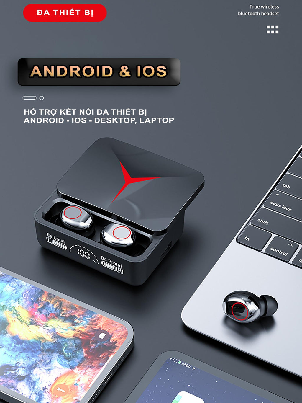 Tai Nghe Bluetooth | M90 PRO V5.3 | ENS, TWS, Bluetooth 5.3 - Âm Thanh Vòm 9D, Chống Ồn Môi Trường, Thu Âm Định Hướng