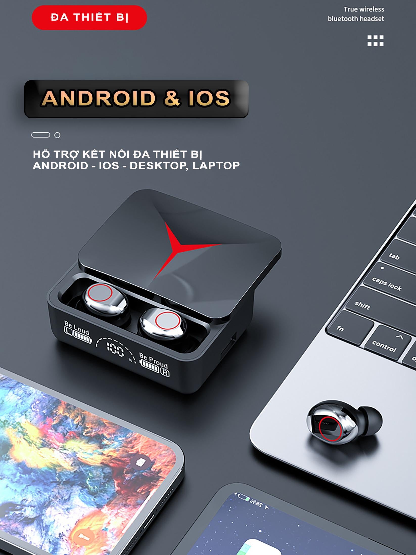 Tai Nghe Bluetooth | M90 PRO V5.3 | ENS, TWS, Bluetooth 5.3 - Âm Thanh Vòm 9D, Chống Ồn Môi Trường, Thu Âm Định Hướng