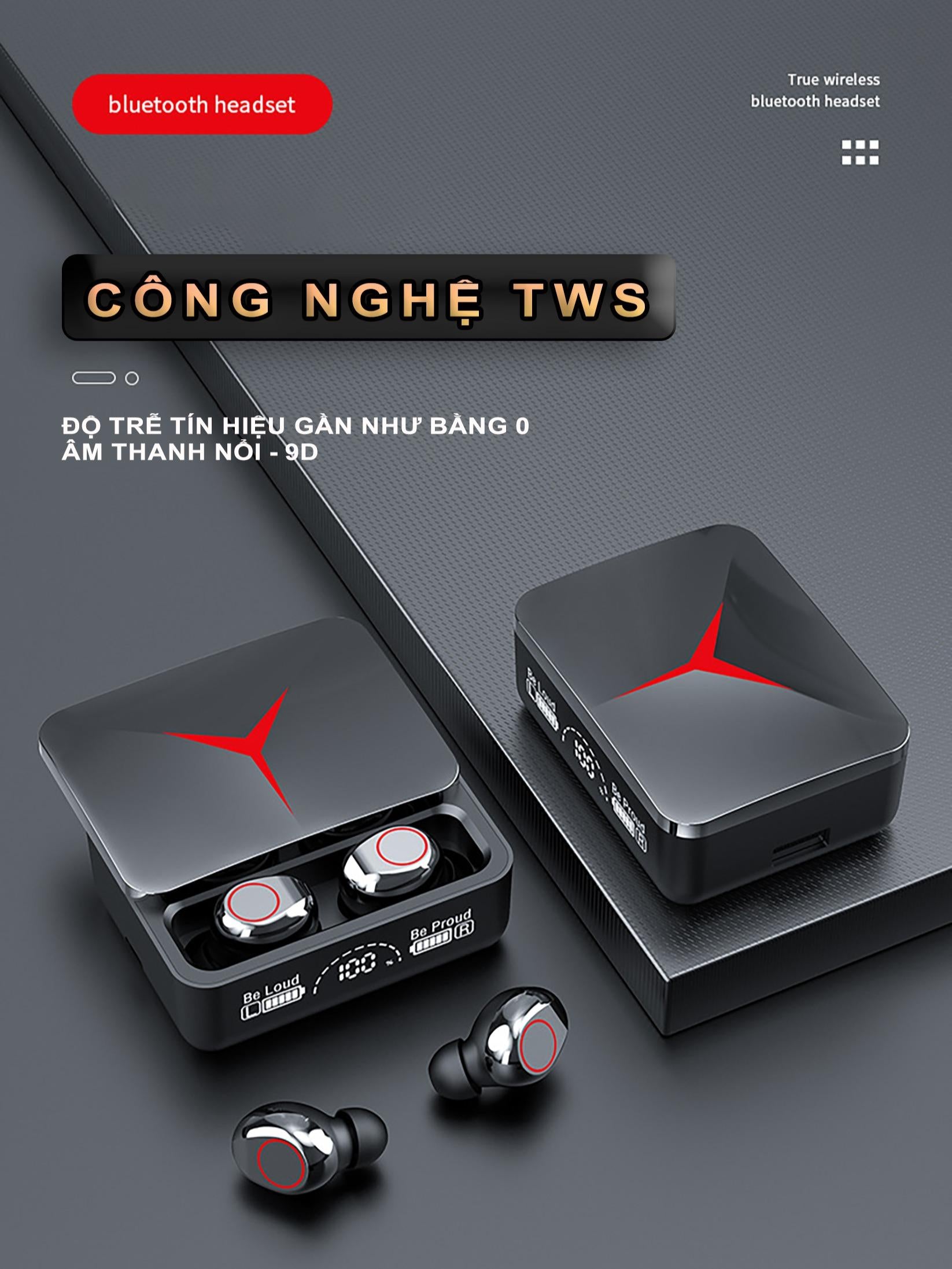 Tai Nghe Bluetooth | M90 PRO V5.3 | ENS, TWS, Bluetooth 5.3 - Âm Thanh Vòm 9D, Chống Ồn Môi Trường, Thu Âm Định Hướng