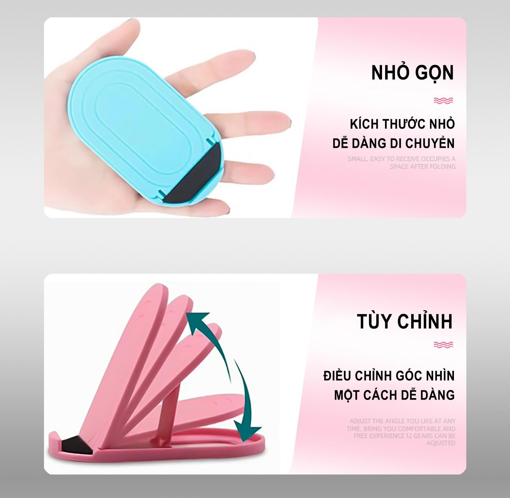 Giá Đỡ Điện Thoại Di Động, Máy Tính Bảng | VT09 | Điều Chỉnh Độ Nghiêng, Thiết Kế Gấp Gọn Thông Minh | Nhựa ABS Phone Phụ Kiện