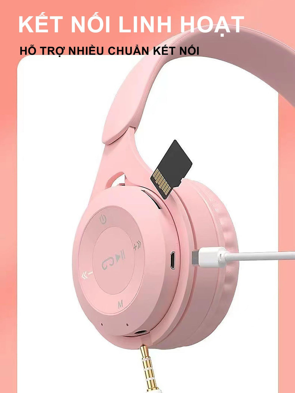 Tai Nghe Chụp Tai Bluetooth Y08 -Bluetooth, AUX, TF - Âm Thanh Nổi, Nghe Gọi, Kết Nối Nhiều Thiết Bị