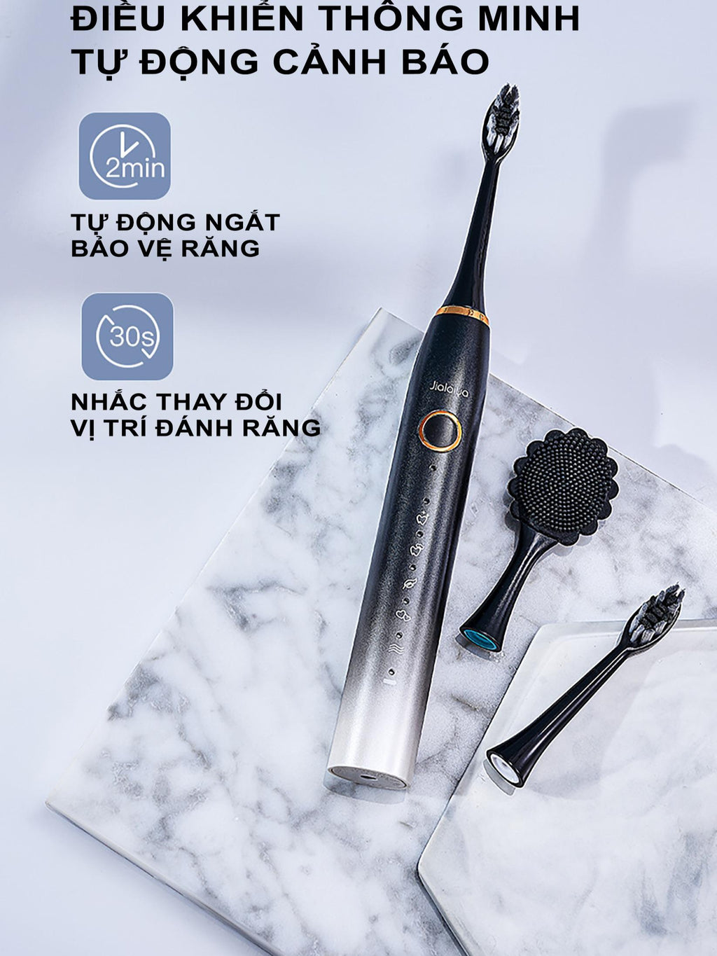 Bàn Chải Răng Điện | A6, Điều Khiển Thông Minh |  5 Chế Độ, Làm Sạch Siêu Âm,  Pin 30 Ngày