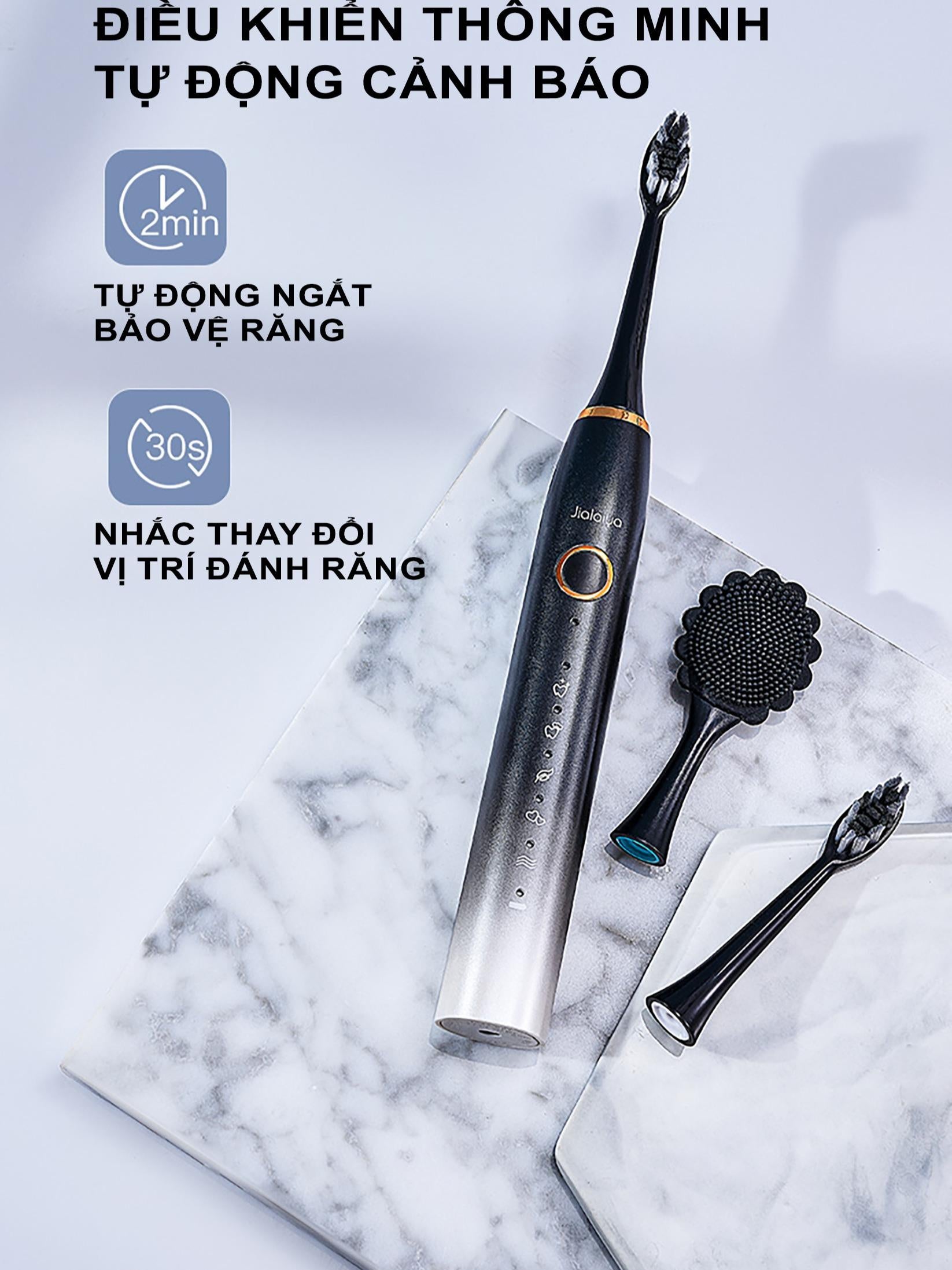 Bàn Chải Răng Điện | A6, Điều Khiển Thông Minh |  5 Chế Độ, Làm Sạch Siêu Âm,  Pin 30 Ngày
