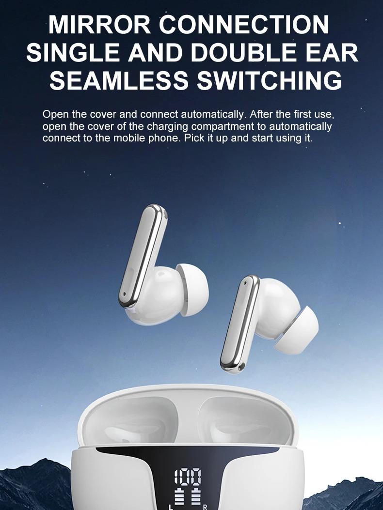 Tai Nghe Bluetooth Y19 | Pin 12 Tiếng, ENS, ANS, TWS, Bluetooth 5.3 | Âm Thanh Vòm 9D, Chống Ồn Chủ Động, Chống Ồn Môi Trường, Thu Âm Định Hướng Nhét Tai Nghe Nhạc