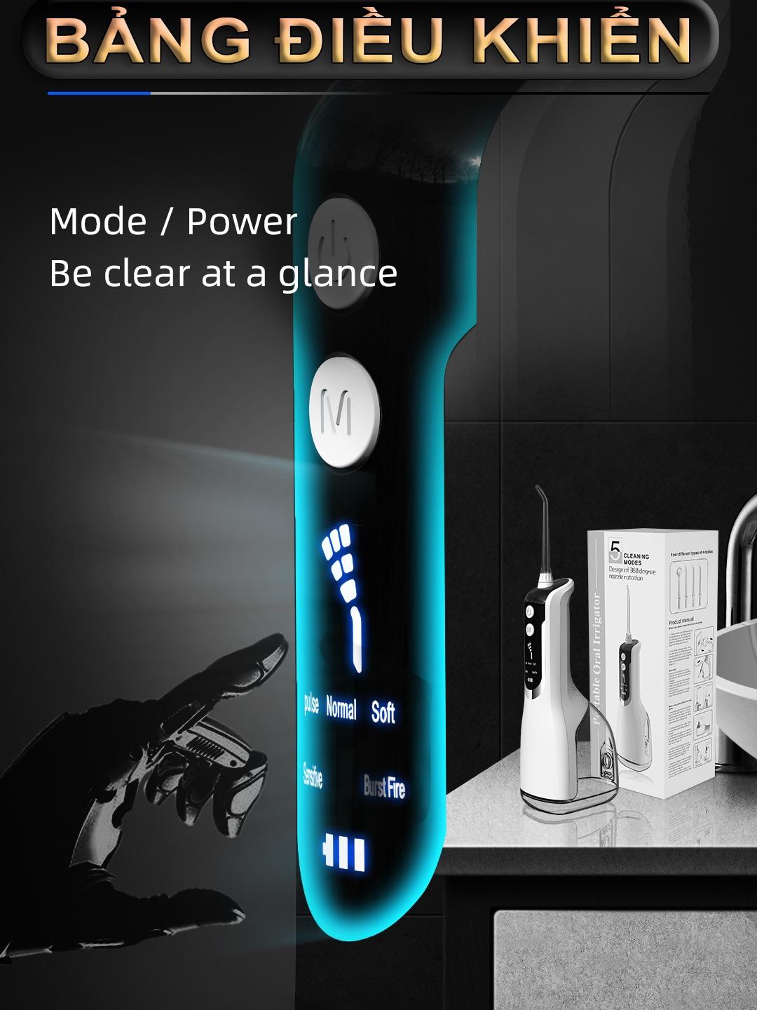 Máy Tăm Nước Cầm Tay | L12 | Pin Sử Dụng 45 Ngày, 5 Chế Độ Nước | Làm  Sạch Sâu Chân Răng, Vệ Sinh Niềng Răng, Hôi Miệng