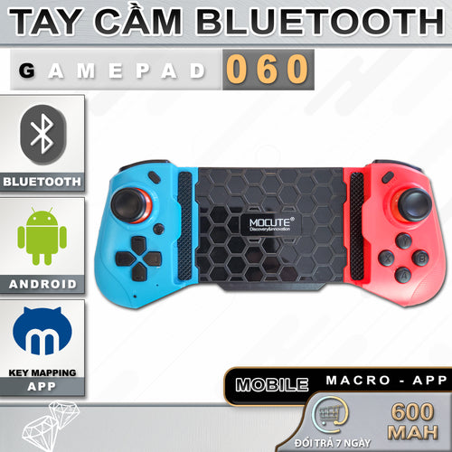 GamePad, Tay Cầm Chơi Game,  Mobile Gaming - Mocute 060 - Bluetooth, Wireless -  Macro, Key Mapping, Anroid, IOS