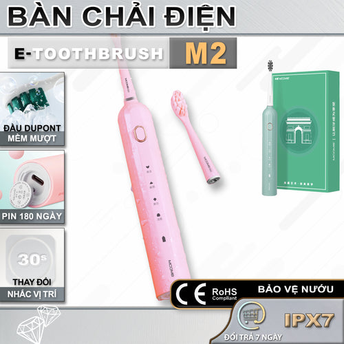 Bàn Chải Răng Điện M2+ | Pin 180 Ngày, Đầu Bàn Chải Dupont, Điều Khiển Thông Minh |  4 Chế Độ, Làm Sạch Siêu Âm, Bàn Chải Điện