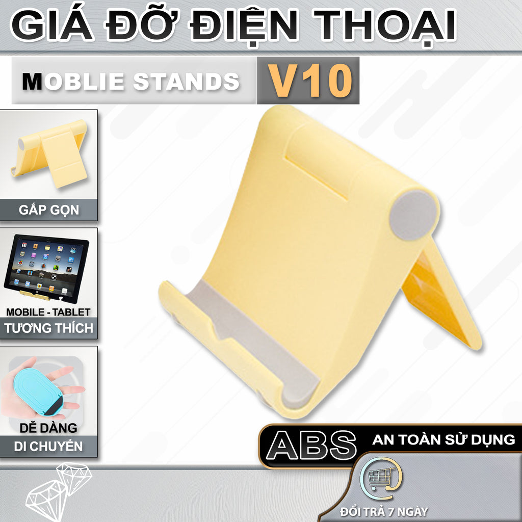 Giá Đỡ Điện Thoại Di Động, Máy Tính Bảng VT10 | Điều Chỉnh Độ Nghiêng, Thiết Kế Gấp Gọn Thông Minh | Nhựa ABS Phone Phụ Kiện