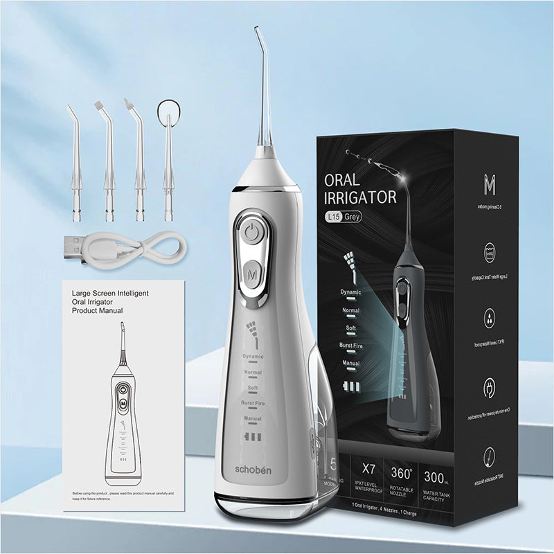 Máy Tăm Nước Cầm Tay Schobén - Chống Nước IPX7, 5 Chế Độ - Làm Sạch Sâu Chân Răng
