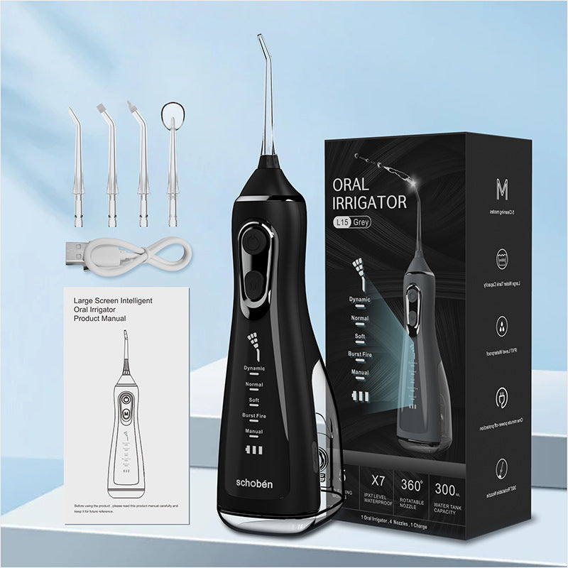 Máy Tăm Nước Cầm Tay Schobén - Chống Nước IPX7, 5 Chế Độ - Làm Sạch Sâu Chân Răng