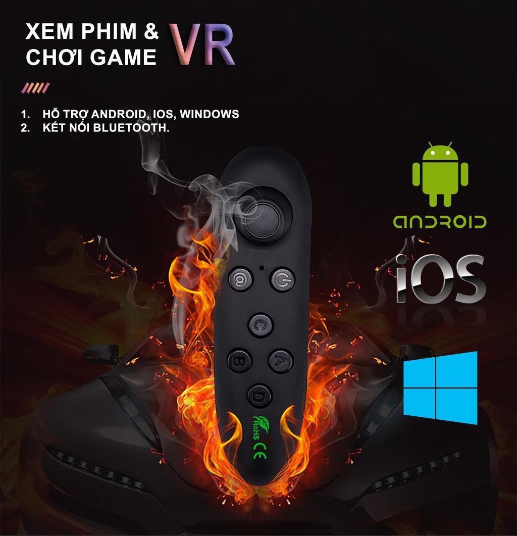 Tay Cầm Game  VR Park Y1 - Bluetooth, Wireless - Hỗ Trợ Chơi Game VR 3D, Selfie, Xem Phim, Xem Ebook