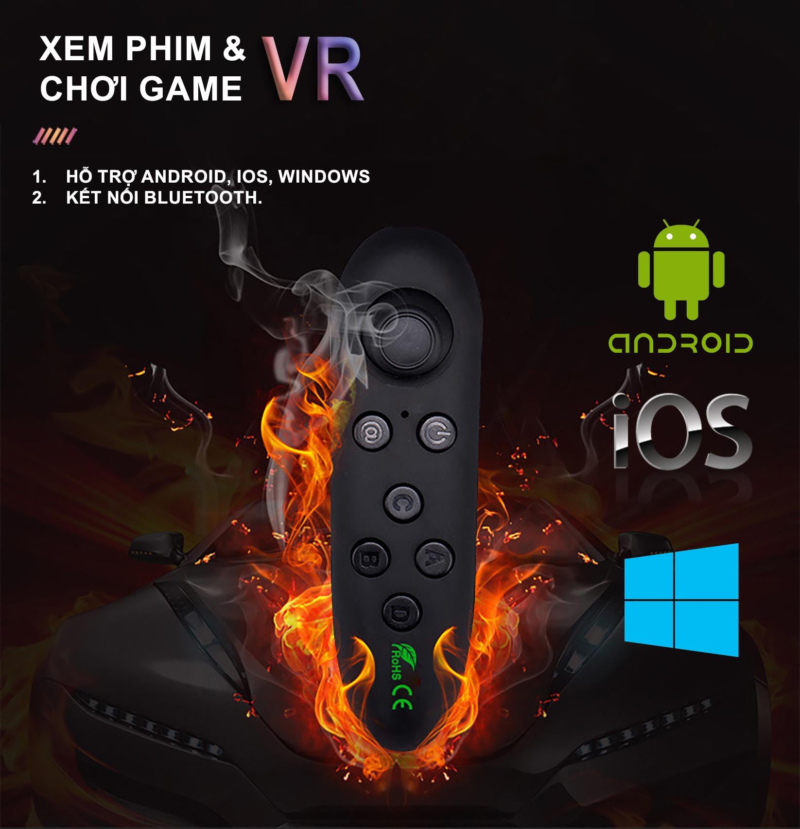 Tay Cầm Game  VR Park Y1 - Bluetooth, Wireless - Hỗ Trợ Chơi Game VR 3D, Selfie, Xem Phim, Xem Ebook