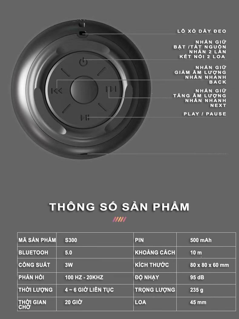 Loa Bluetooth S300 - Led RGB, TWS, Stereo 2.1, Âm Thanh Vòm - Kết Nối Nhiều Thiết Bị Củ Loa Nghe Nhạc