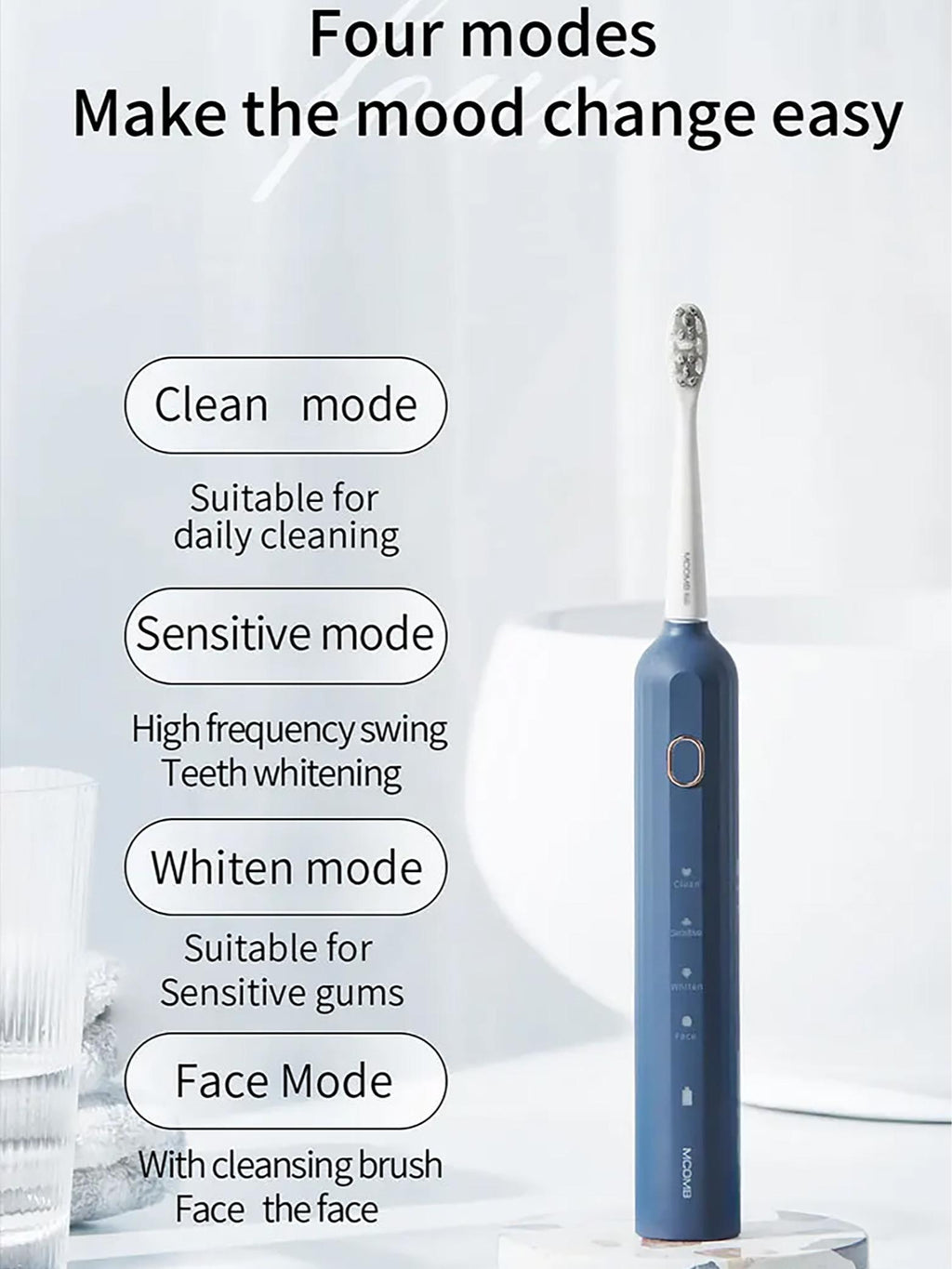 Bàn Chải Răng Điện M2+ | Pin 180 Ngày, Đầu Bàn Chải Dupont, Điều Khiển Thông Minh |  4 Chế Độ, Làm Sạch Siêu Âm, Bàn Chải Điện