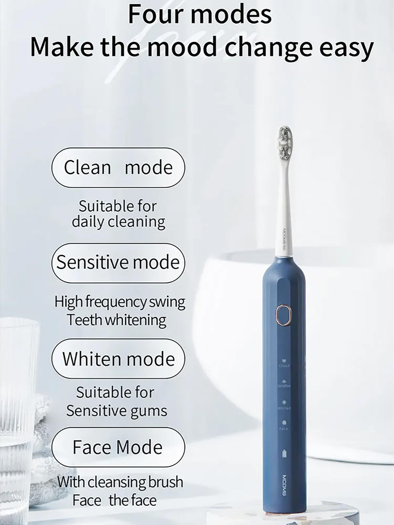 Bàn Chải Răng Điện M2+ | Pin 180 Ngày, Đầu Bàn Chải Dupont, Điều Khiển Thông Minh |  4 Chế Độ, Làm Sạch Siêu Âm, Bàn Chải Điện