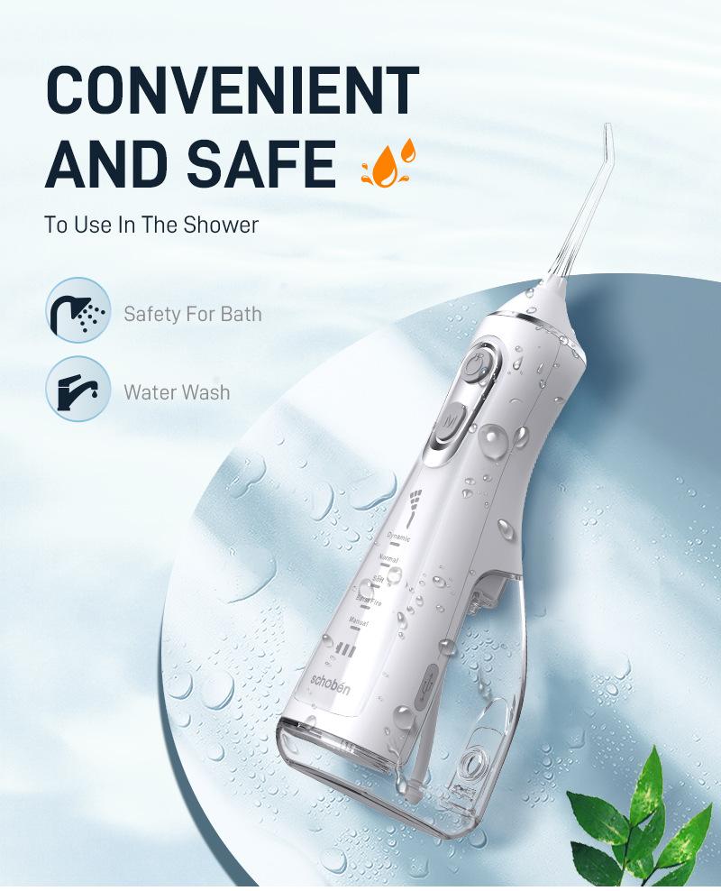 Máy Tăm Nước Cầm Tay Schobén - Chống Nước IPX7, 5 Chế Độ - Làm Sạch Sâu Chân Răng