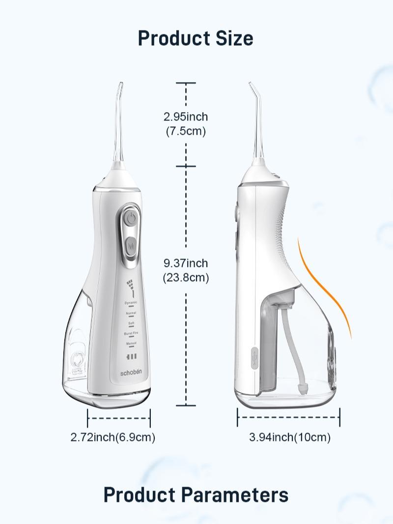 Máy Tăm Nước Cầm Tay Schobén - Chống Nước IPX7, 5 Chế Độ - Làm Sạch Sâu Chân Răng